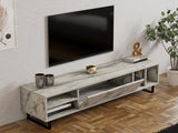 Comodă TV Safir, Diverse culori, 160x40x35 cm - Freesia marble | SKU: 835PUQ6404 | Comodă TV Safir, 160x40x35 cm, varianta Freesia marble, produs pentru amenajarea locuinței, disponibil online în România la CasaMob