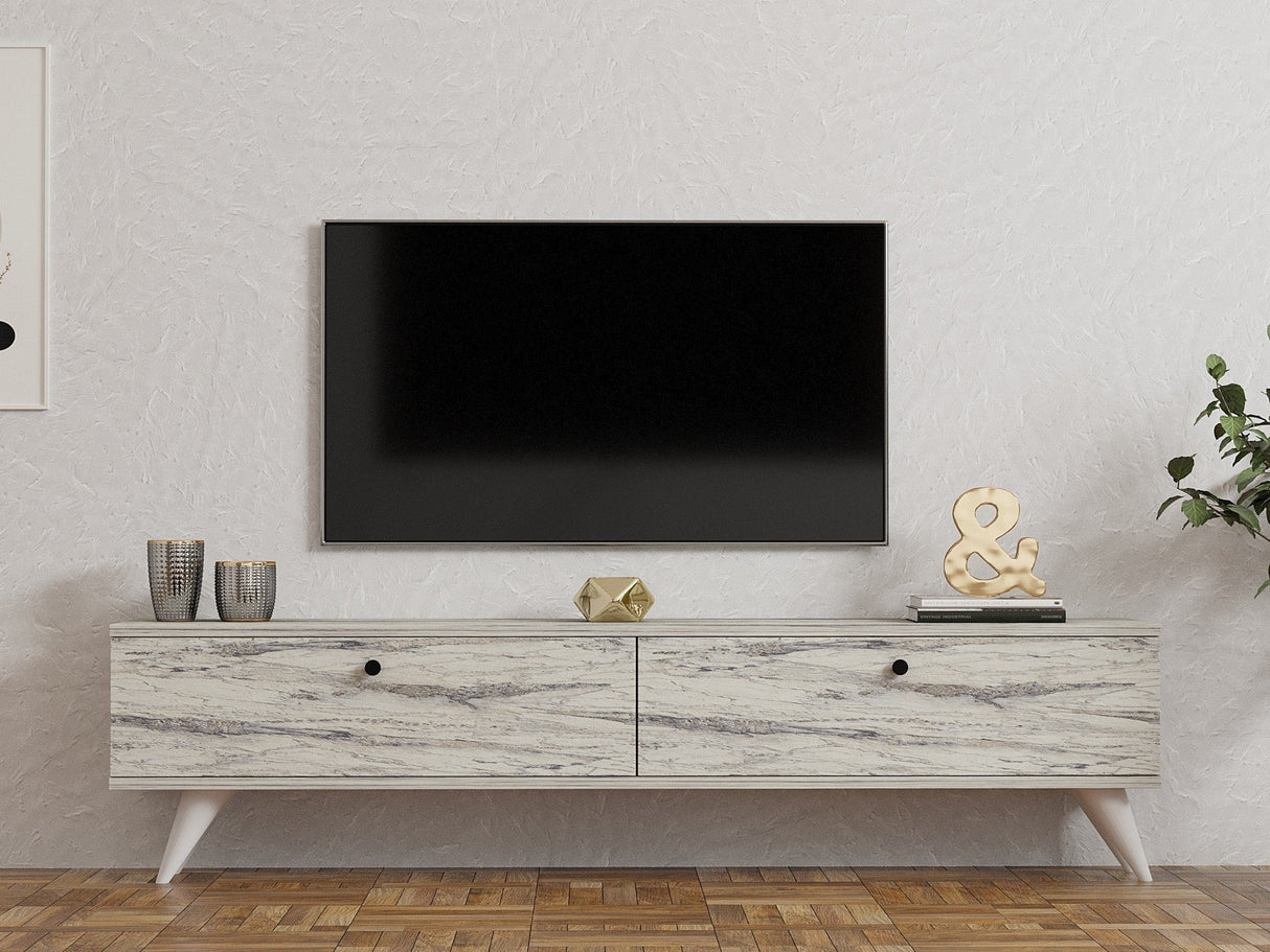Comodă TV Paris, Diverse culori, 160x25x40 cm - Freesia marble | SKU: 835PUQ6405 | Comodă TV Paris, 160x25x40 cm, varianta Freesia marble, produs pentru amenajarea locuinței, disponibil online în România la CasaMob