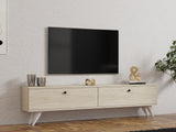 Comodă TV Paris, Diverse culori, 160x25x40 cm - Travertin | SKU: 835PUQ6406 | Comodă TV Paris, 160x25x40 cm, varianta Travertin, produs pentru amenajarea locuinței, disponibil online în România la CasaMob
