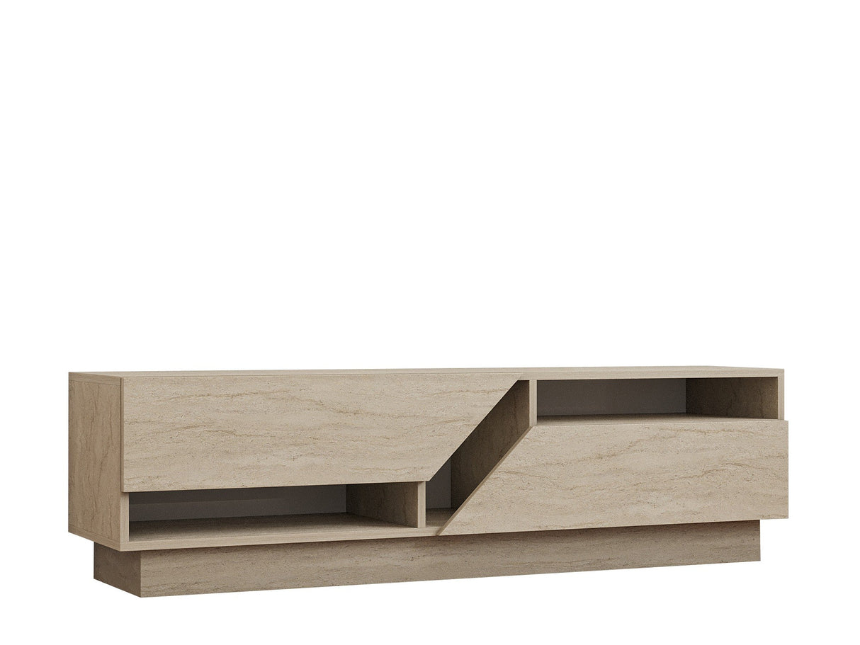 Comodă TV Koza, Diverse culori, 160x40x45 cm - Travertin | SKU: 835PUQ6409 | Comodă TV Koza, 160x40x45 cm, varianta Travertin, produs pentru amenajarea locuinței, disponibil online în România la CasaMob