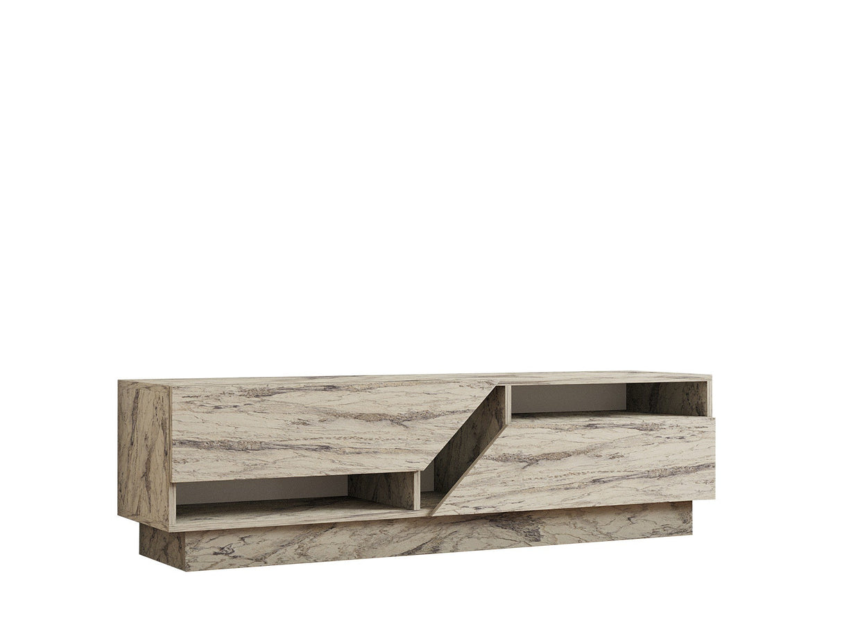Comodă TV Koza, Diverse culori, 160x40x45 cm - Freesia marble | SKU: 835PUQ6410 | Comodă TV Koza, 160x40x45 cm, varianta Freesia marble, produs pentru amenajarea locuinței, disponibil online în România la CasaMob