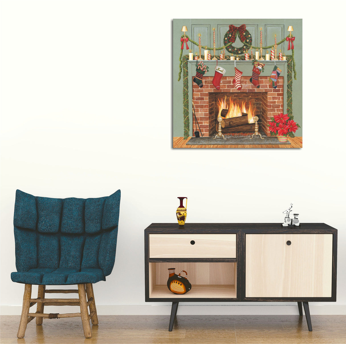 Tablou canvas KC195, Multicolor, 45x45x3 cm