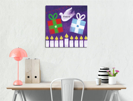 Tablou canvas KC198, Multicolor, 45x45x3 cm