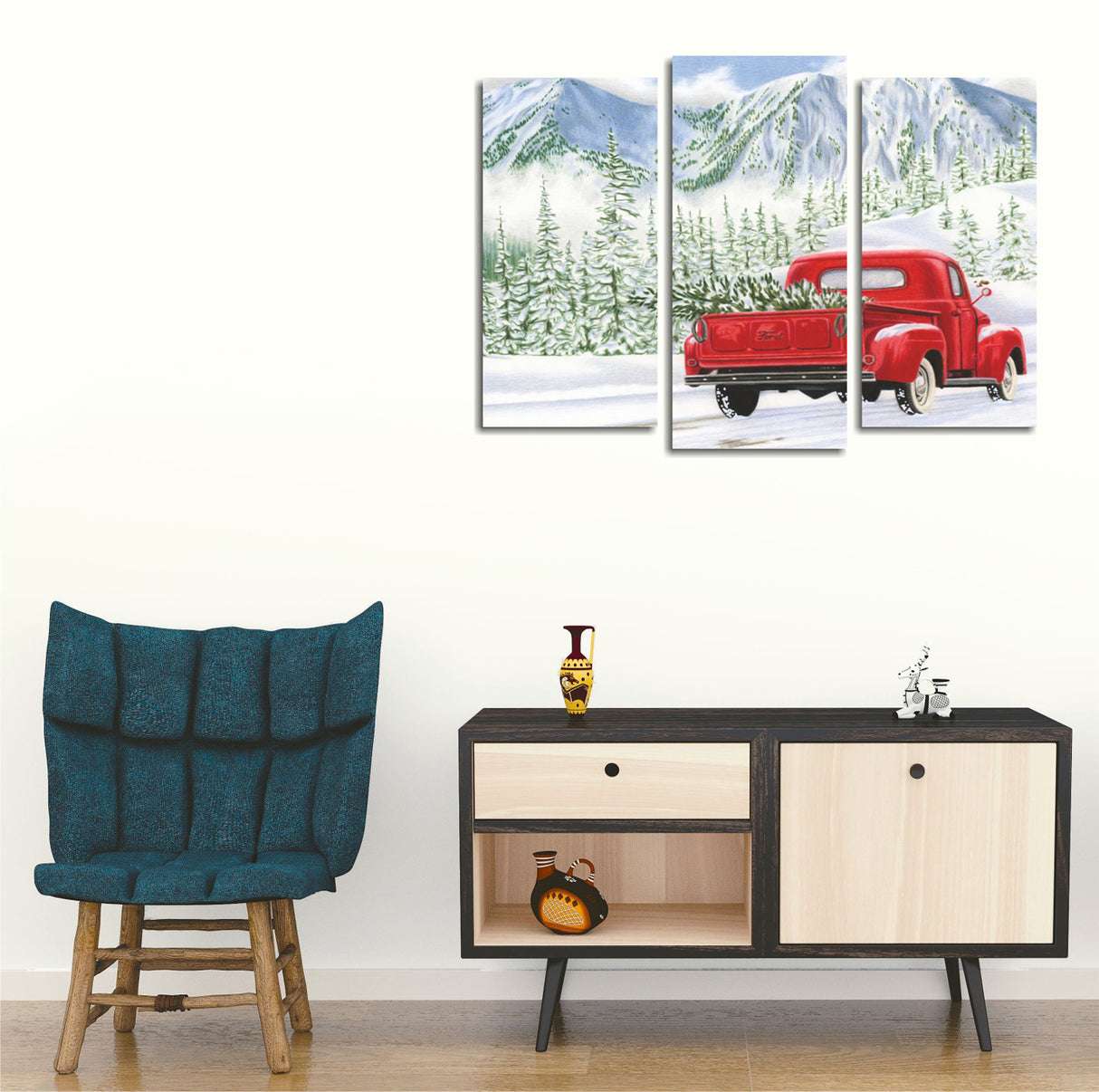 Tablou canvas 3 bucăți UC94, Multicolor, 66x45x3 cm