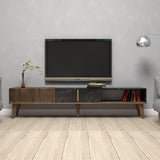 Comodă TV Milan, Nuc - Negru, 180x35x40 cm