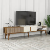 Comodă TV Milan Alt, Nuc - Crem, 180x35x40 cm