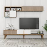 Comodă TV Milan TV, Nuc - Alb, 180x35x40 cm