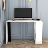 Birou Lima - White, Black Marble, Alb - Negru, 120x60x75 cm