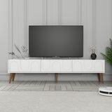 Comodă TV Lyon 44, Alb - Nuc, 180x35x44 cm