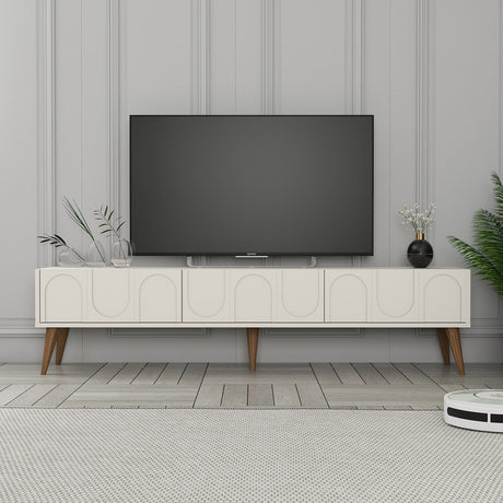Comodă TV Lyon 44, Crem - Nuc, 180x35x44 cm
