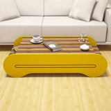 Măsuță de cafea Cool, Diverse culori, 120x64x30 cm - Nuc - Galben | SKU: 845HCT2807 | Măsuță de cafea Cool, 120x64x30 cm, varianta Nuc - Galben, produs pentru amenajarea locuinței, disponibil online în România la CasaMob