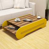 Măsuță de cafea Cool, Diverse culori, 120x64x30 cm - Nuc - Galben | SKU: 845HCT2807 | Măsuță de cafea Cool, 120x64x30 cm, varianta Nuc - Galben, produs pentru amenajarea locuinței, disponibil online în România la CasaMob