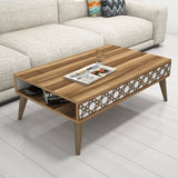 Măsuță de cafea City, Diverse culori, 105x60x37 cm - Nuc - Alb | SKU: 845HCT2809 | Măsuță de cafea City, 105x60x37 cm, varianta Nuc - Alb, produs pentru amenajarea locuinței, disponibil online în România la CasaMob