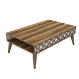 Măsuță de cafea City, Diverse culori, 105x60x37 cm - Nuc - Alb | SKU: 845HCT2809 | Măsuță de cafea City, 105x60x37 cm, varianta Nuc - Alb, produs pentru amenajarea locuinței, disponibil online în România la CasaMob