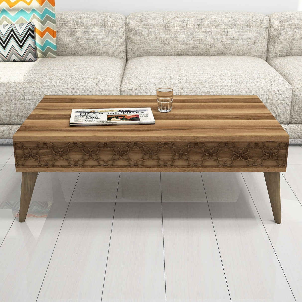 Măsuță de cafea City, Diverse culori, 105x60x37 cm - Nuc | SKU: 845HCT2810 | Măsuță de cafea City, 105x60x37 cm, varianta Nuc, produs pentru amenajarea locuinței, disponibil online în România la CasaMob