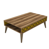 Măsuță de cafea City, Diverse culori, 105x60x37 cm - Nuc - Galben | SKU: 845HCT2813 | Măsuță de cafea City, 105x60x37 cm, varianta Nuc - Galben, produs pentru amenajarea locuinței, disponibil online în România la CasaMob