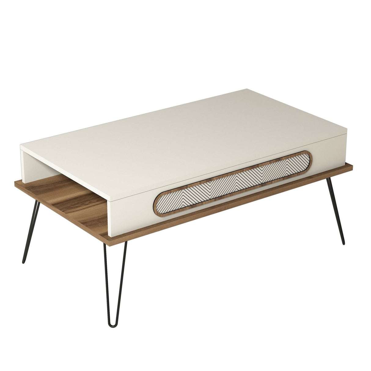 Măsuță de cafea Ekol, Diverse culori, 105x56x46 cm - Crem | SKU: 845HCT2816 | Măsuță de cafea Ekol, 105x56x46 cm, varianta Crem, produs pentru amenajarea locuinței, disponibil online în România la CasaMob