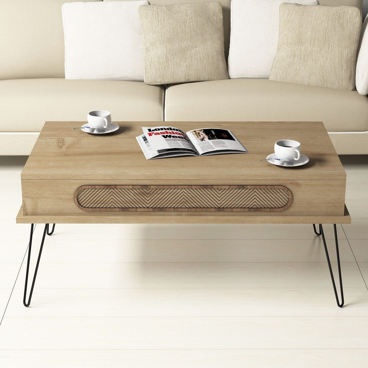 Măsuță de cafea Ekol, Diverse culori, 105x56x46 cm - Stejar | SKU: 845HCT2817 | Măsuță de cafea Ekol, 105x56x46 cm, varianta Stejar, produs pentru amenajarea locuinței, disponibil online în România la CasaMob