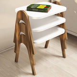 Set 3 măsuțe de cafea Paris, Diverse culori, 49x36x42 cm - Nuc - Alb | SKU: 845HCT2820 | Set 3 măsuțe de cafea Paris, 49x36x42 cm, varianta Nuc - Alb, produs pentru amenajarea locuinței, disponibil online în România la CasaMob