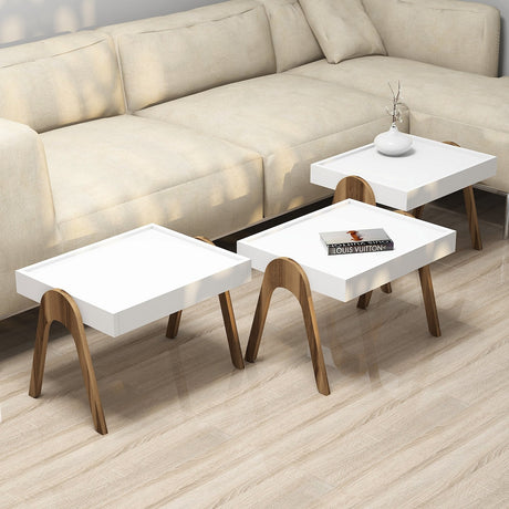 Set 3 măsuțe de cafea Roma, Diverse culori, 54x40x64 cm