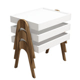 Set 3 măsuțe de cafea Roma, Diverse culori, 54x40x64 cm - Nuc - Alb | SKU: 845HCT2824 | Set 3 măsuțe de cafea Roma, 54x40x64 cm, varianta Nuc - Alb, produs pentru amenajarea locuinței, disponibil online în România la CasaMob