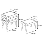 Set 3 măsuțe de cafea Roma, Diverse culori, 54x40x64 cm - Nuc | SKU: 845HCT2825 | Set 3 măsuțe de cafea Roma, 54x40x64 cm, varianta Nuc, produs pentru amenajarea locuinței, disponibil online în România la CasaMob