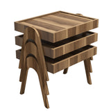 Set 3 măsuțe de cafea Roma, Diverse culori, 54x40x64 cm - Nuc | SKU: 845HCT2825 | Set 3 măsuțe de cafea Roma, 54x40x64 cm, varianta Nuc, produs pentru amenajarea locuinței, disponibil online în România la CasaMob