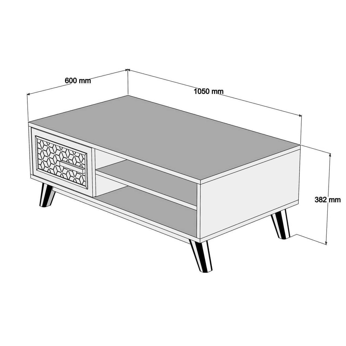 Măsuță de cafea Ayla, Diverse culori, 105x60x38 cm - Nuc - Alb | SKU: 845HCT2832 | Măsuță de cafea Ayla, 105x60x38 cm, varianta Nuc - Alb, produs pentru amenajarea locuinței, disponibil online în România la CasaMob