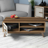 Măsuță de cafea Ayla, Diverse culori, 105x60x38 cm - Nuc - Crem | SKU: 845HCT2835 | Măsuță de cafea Ayla, 105x60x38 cm, varianta Nuc - Crem, produs pentru amenajarea locuinței, disponibil online în România la CasaMob