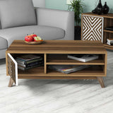 Măsuță de cafea Inci, Diverse culori, 105x60x38 cm - Nuc - Alb | SKU: 845HCT2837 | Măsuță de cafea Inci, 105x60x38 cm, varianta Nuc - Alb, produs pentru amenajarea locuinței, disponibil online în România la CasaMob