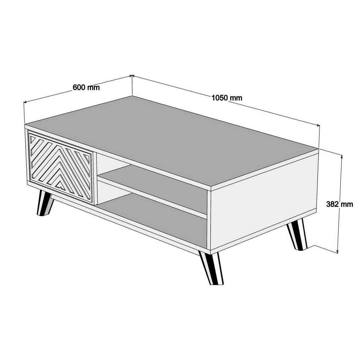 Măsuță de cafea Inci, Diverse culori, 105x60x38 cm - Nuc - Alb | SKU: 845HCT2837 | Măsuță de cafea Inci, 105x60x38 cm, varianta Nuc - Alb, produs pentru amenajarea locuinței, disponibil online în România la CasaMob