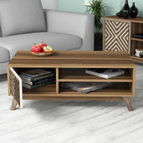 Măsuță de cafea Inci, Diverse culori, 105x60x38 cm - Nuc - Crem | SKU: 845HCT2840 | Măsuță de cafea Inci, 105x60x38 cm, varianta Nuc - Crem, produs pentru amenajarea locuinței, disponibil online în România la CasaMob