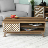 Măsuță de cafea Inci, Diverse culori, 105x60x38 cm - Nuc - Crem | SKU: 845HCT2840 | Măsuță de cafea Inci, 105x60x38 cm, varianta Nuc - Crem, produs pentru amenajarea locuinței, disponibil online în România la CasaMob