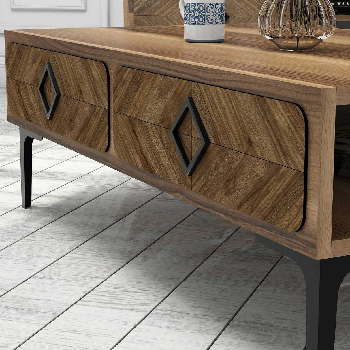 Măsuță de cafea Samba, Diverse culori, 105x60x35 cm - Nuc | SKU: 845HCT2847 | Măsuță de cafea Samba, 105x60x35 cm, varianta Nuc, produs pentru amenajarea locuinței, disponibil online în România la CasaMob