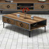 Măsuță de cafea Samba, Diverse culori, 105x60x35 cm - Nuc - Albastru | SKU: 845HCT2848 | Măsuță de cafea Samba, 105x60x35 cm, varianta Nuc - Albastru, produs pentru amenajarea locuinței, disponibil online în România la CasaMob