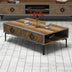 Nuc - Albastru | SKU: 845HCT2848 | Măsuță de cafea Samba, 105x60x35 cm, varianta Nuc - Albastru, produs pentru amenajarea locuinței, disponibil online în România la CasaMob