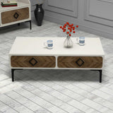 Măsuță de cafea Samba, Diverse culori, 105x60x35 cm - Nuc - Crem | SKU: 845HCT2849 | Măsuță de cafea Samba, 105x60x35 cm, varianta Nuc - Crem, produs pentru amenajarea locuinței, disponibil online în România la CasaMob