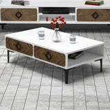 Măsuță de cafea Samba, Diverse culori, 105x60x35 cm - Alb - Nuc | SKU: 845HCT2850 | Măsuță de cafea Samba, 105x60x35 cm, varianta Alb - Nuc, produs pentru amenajarea locuinței, disponibil online în România la CasaMob
