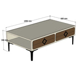 Măsuță de cafea Samba, Diverse culori, 105x60x35 cm - Alb - Nuc | SKU: 845HCT2850 | Măsuță de cafea Samba, 105x60x35 cm, varianta Alb - Nuc, produs pentru amenajarea locuinței, disponibil online în România la CasaMob
