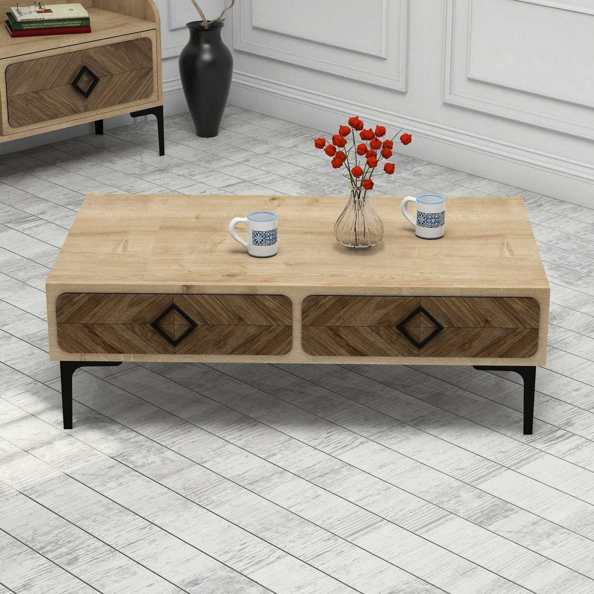Măsuță de cafea Samba, Diverse culori, 105x60x35 cm - Stejar | SKU: 845HCT2851 | Măsuță de cafea Samba, 105x60x35 cm, varianta Stejar, produs pentru amenajarea locuinței, disponibil online în România la CasaMob
