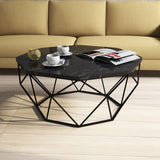 Masuta de cafea Diamond Coffee Table, Stejar, 90x38x90 cm - Negru, SKU 845HCT2858