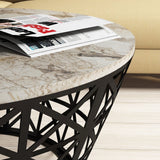Măsuță de cafea Stil Marble, Diverse culori, Diverse configurații, Diverse dimensiuni - Alb - 90x90x38 cm - Standard | SKU: 845HCT2862 | Măsuță de cafea Stil Marble, varianta Alb - 90x90x38 cm - Standard, produs pentru amenajarea locuinței, disponibil online în România la CasaMob