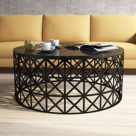 Măsuță de cafea Selin Marble, Diverse culori, 90x90x38 cm