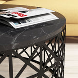 Măsuță de cafea Selin Marble, Diverse culori, 90x90x38 cm - Negru | SKU: 845HCT2863 | Măsuță de cafea Selin Marble, 90x90x38 cm, varianta Negru, produs pentru amenajarea locuinței, disponibil online în România la CasaMob