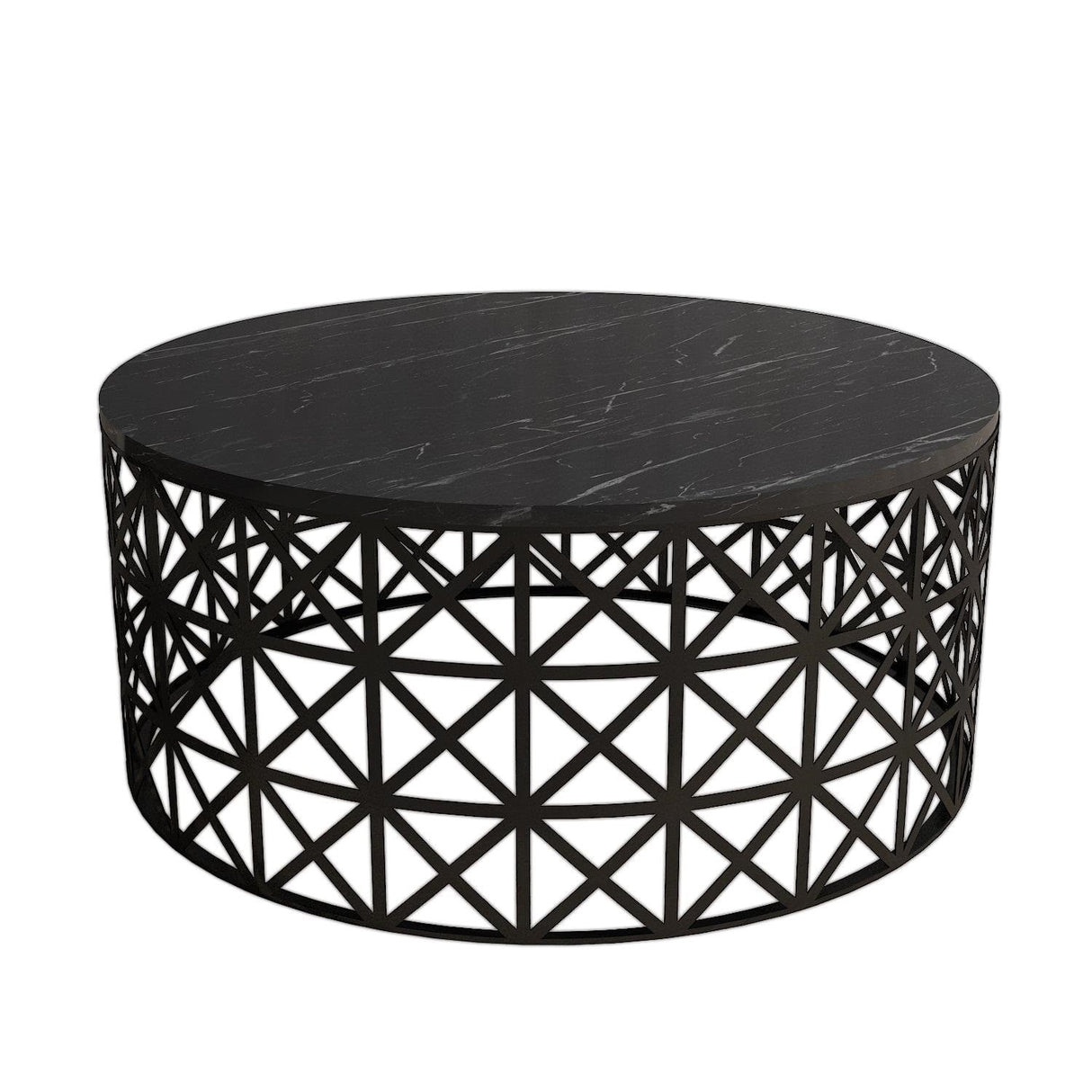 Măsuță de cafea Selin Marble, Diverse culori, 90x90x38 cm - Negru | SKU: 845HCT2863 | Măsuță de cafea Selin Marble, 90x90x38 cm, varianta Negru, produs pentru amenajarea locuinței, disponibil online în România la CasaMob