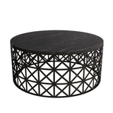 Măsuță de cafea Selin Marble, Diverse culori, 90x90x38 cm - Negru | SKU: 845HCT2863 | Măsuță de cafea Selin Marble, 90x90x38 cm, varianta Negru, produs pentru amenajarea locuinței, disponibil online în România la CasaMob