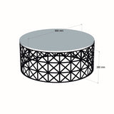 Măsuță de cafea Selin Marble, Diverse culori, 90x90x38 cm - Negru | SKU: 845HCT2863 | Măsuță de cafea Selin Marble, 90x90x38 cm, varianta Negru, produs pentru amenajarea locuinței, disponibil online în România la CasaMob