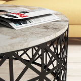 Măsuță de cafea Selin Marble, Diverse culori, 90x90x38 cm - Alb | SKU: 845HCT2864 | Măsuță de cafea Selin Marble, 90x90x38 cm, varianta Alb, produs pentru amenajarea locuinței, disponibil online în România la CasaMob