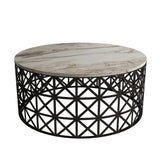 Măsuță de cafea Selin Marble, Diverse culori, 90x90x38 cm - Alb | SKU: 845HCT2864 | Măsuță de cafea Selin Marble, 90x90x38 cm, varianta Alb, produs pentru amenajarea locuinței, disponibil online în România la CasaMob