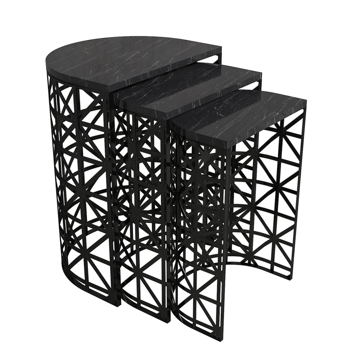 Măsuță de cafea Stil Marble, Diverse culori, Diverse configurații, Diverse dimensiuni - Negru - 46x33x62 cm - 3 bucăți | SKU: 845HCT2865 | Măsuță de cafea Stil Marble, varianta Negru - 46x33x62 cm - 3 bucăți, produs pentru amenajarea locuinței, disponibil online în România la CasaMob